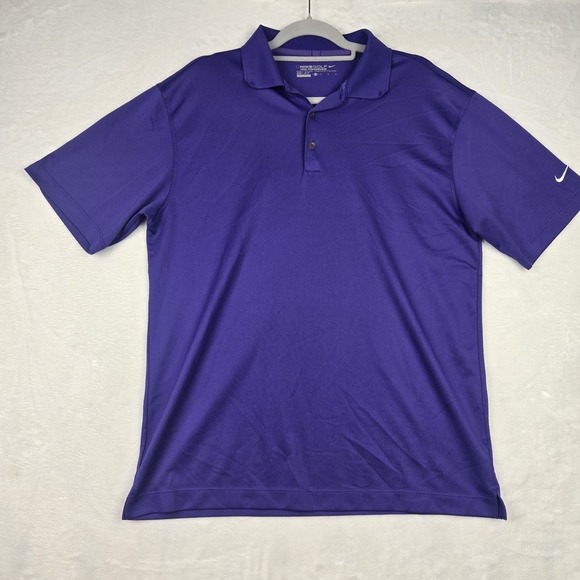 Nike Golf Tour Performance Purple Short Sleeve Polo Size Medium Dri Fit - Picture 1 of 6